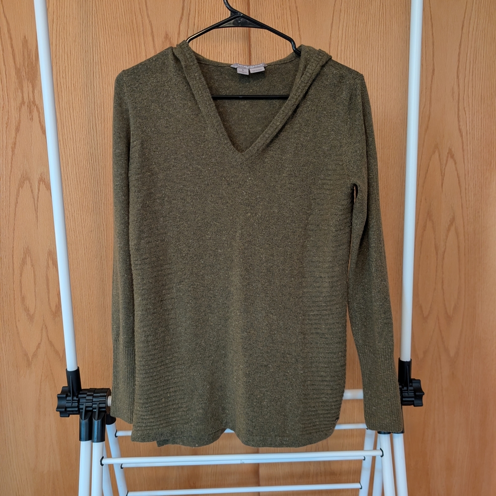 Olive Green V-Neck Women's Sweater
